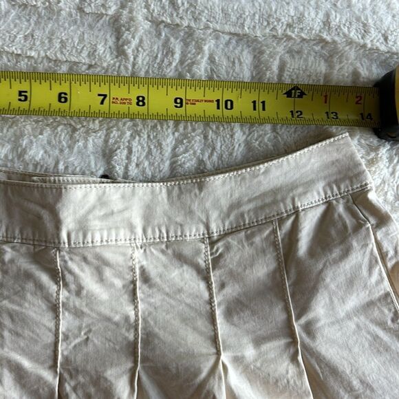 American Eagle AE Super High-Waisted Pleated Peplum Cream Color Skirt Y2K Grunge - Picture 9 of 11